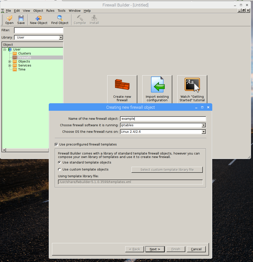 fwbuilder new firewall